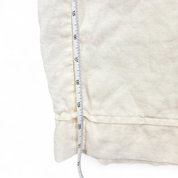 J.Jill 100% Linen Wide Leg Cropped Cream Pants Womens 14 Coastal Lagenlook Lined - Picture 10 of 10